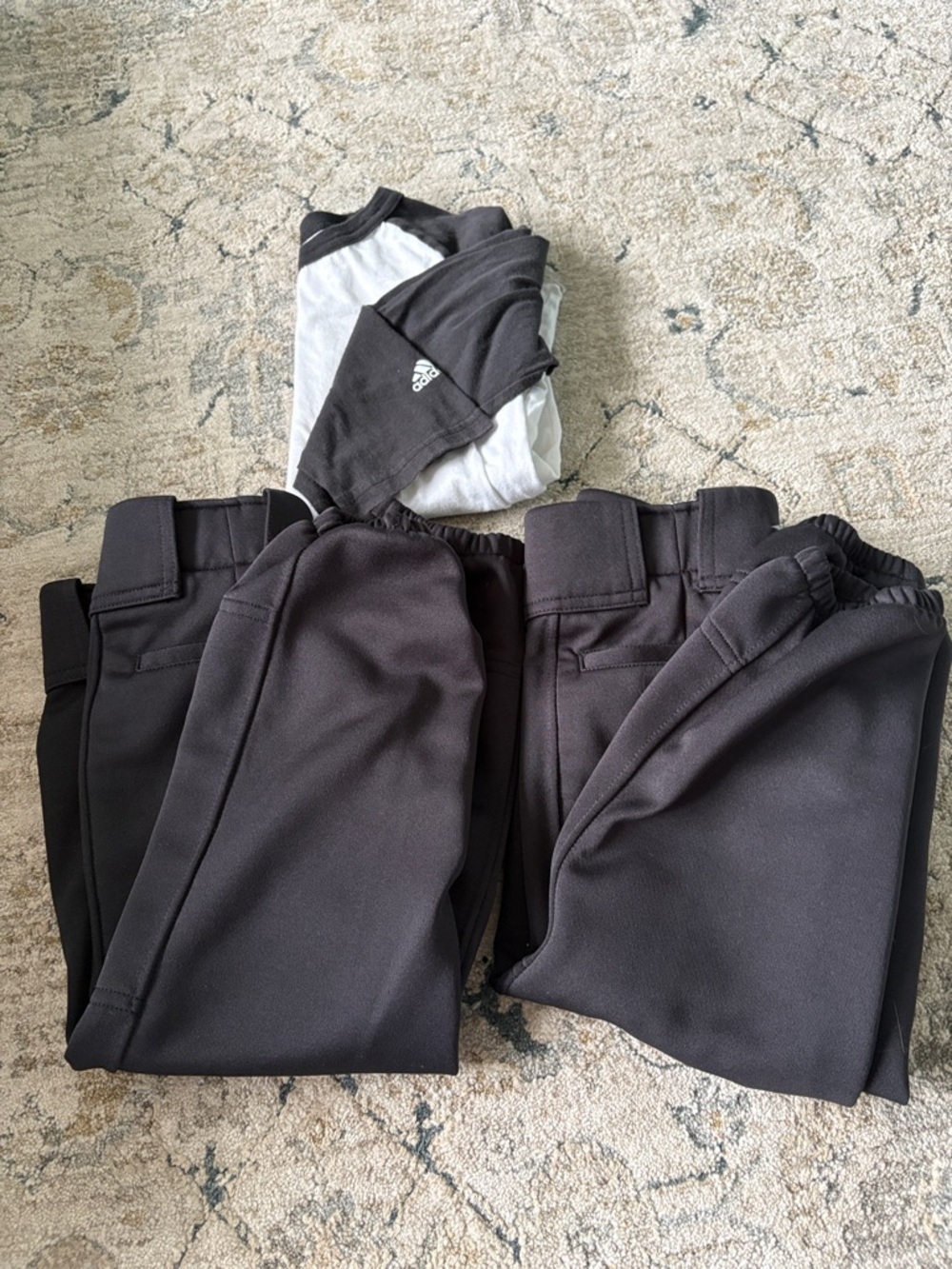 Black Softball Pants (2) with Black/White Tee